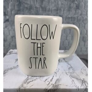 Rae Dunn Follow The Star Ceramic Mug Gold Star Artisan Collection Magenta Ivory